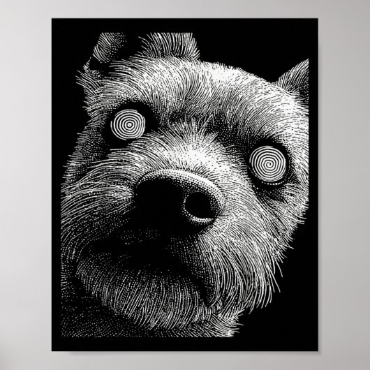 Hypnotischer Yorkshire Terrier Ungleiche Augen Wei Poster (Vorne)
