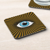 Hypnotisches blaues Auge Getränkeuntersetzer (Linke Seite)