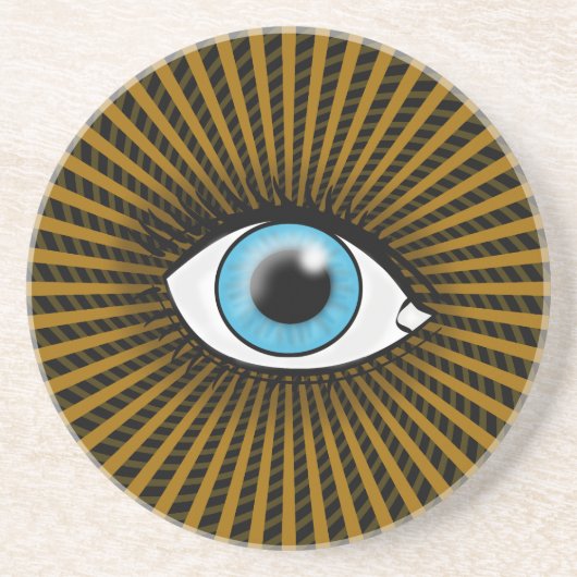 Hypnotisches blaues Auge Sandstein Untersetzer (Vorne)