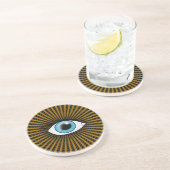 Hypnotisches blaues Auge Sandstein Untersetzer (Seite)