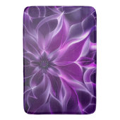 Hypnotisches Fraktal tief lila Blume Badematte (Vorderseite Vertikal)
