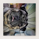 Hypnotisches Gaze - Mops Hund Puzzle (Horizontal)