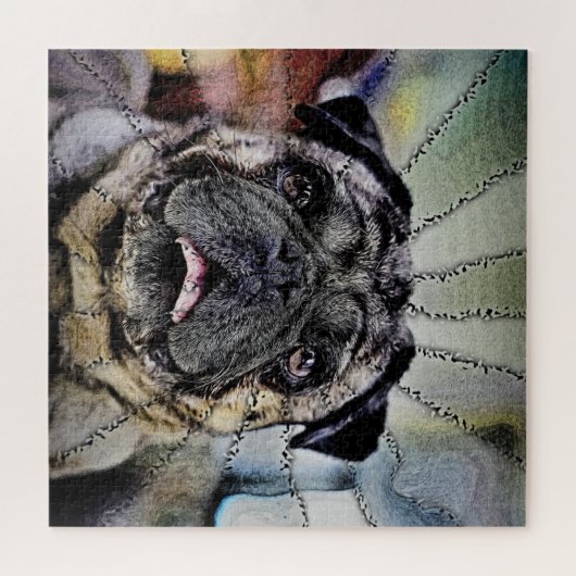 Hypnotisches Gaze - Mops Hund Puzzle (Horizontal)