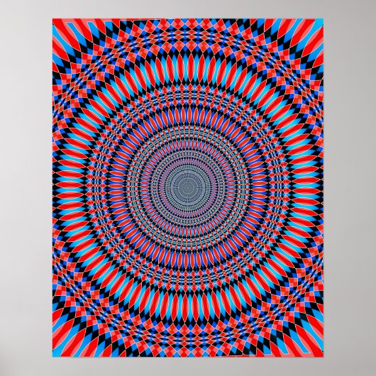 Hypnotisches Radialmuster Poster (Vorne)