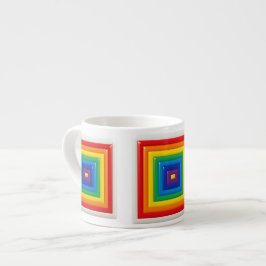 Hypnotisches Regenbogenquadrat Espressotasse