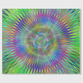 Hypnotisches Stern-Explosions-Fraktal Geschenkpapier (Flach)