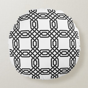 Hypnotisches verwobenes Labyrinth Rundkissen Rundes Kissen