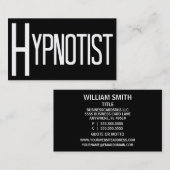 Hypnotise Black Simple Business Card Visitenkarte (Vorne/Hinten)