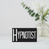 Hypnotise Black Simple Business Card Visitenkarte (Stehend Vorderseite)