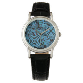 Hypnotisierende Kreise - blau Armbanduhr