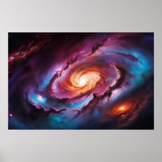 Hypnotisierende Spiralgalaxie: Kosmischer Wirbel Poster (Vorne)