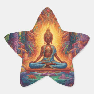 Hypnotisierendes psychedelisches Bild Stern-Aufkleber