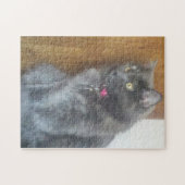 Hypnotisierte graue Katze Puzzle (Horizontal)