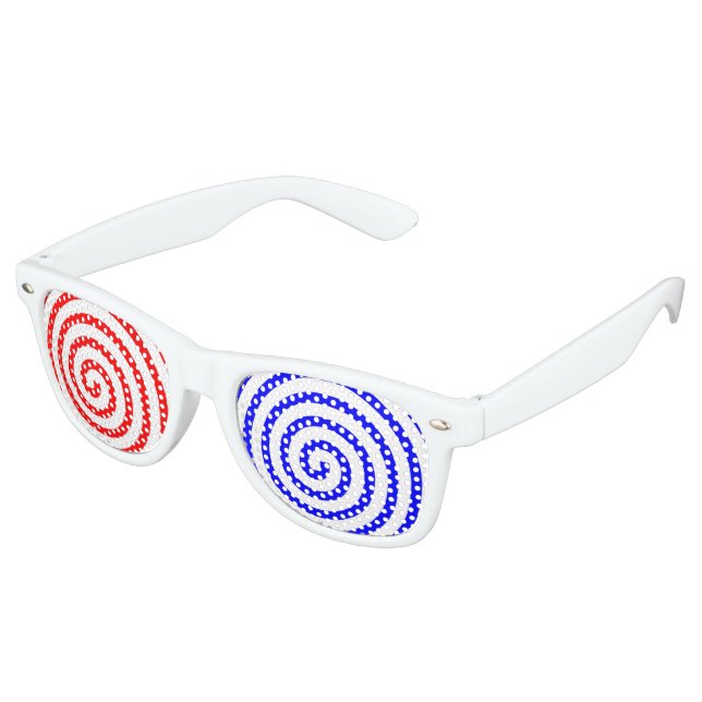 Hypnotisierte Red Blue Partybrille (Schrägansicht)