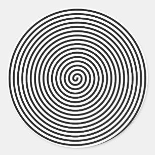 Hypnotisierte Schwarz und Farbe Runder Aufkleber