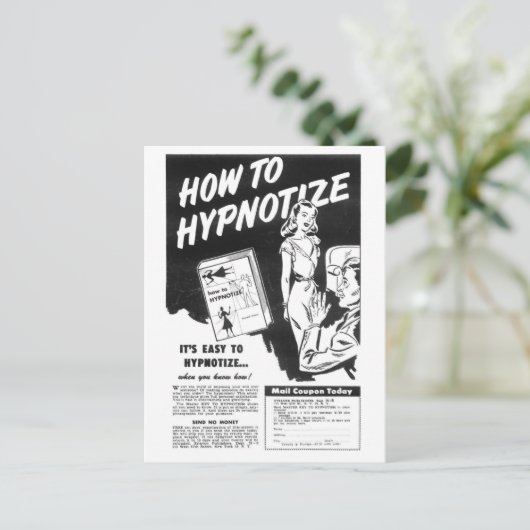 Hypnotisierung Postkarte (Stehend Vorderseite)