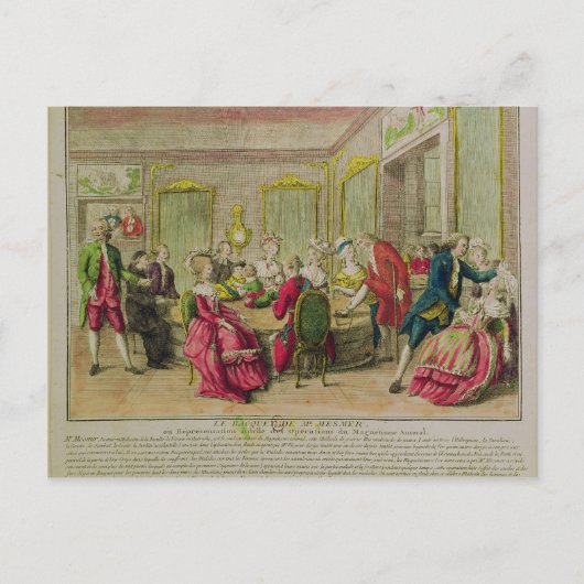 Hypnotismus Session mit Franz Anton Mesmer 1784 Postkarte (Vorderseite)