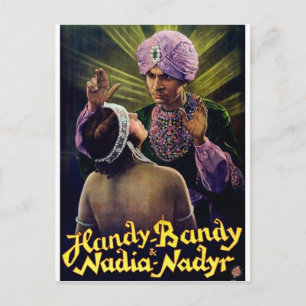 Hypnotist hypnotisiert junge Frau...Vintag! Postkarte