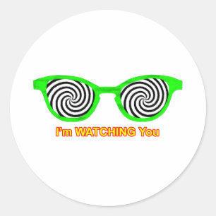 Hypnotize Sonnenbrille grüner Rand The MUSEUM anse Runder Aufkleber