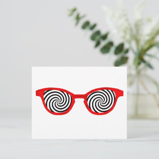 Hypnotize Sonnenbrille Red Rim The MUSEUM Zazzle G Postkarte (Stehend Vorderseite)