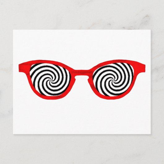 Hypnotize Sonnenbrille Red Rim The MUSEUM Zazzle G Postkarte (Vorderseite)