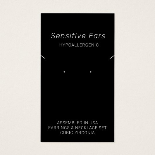 Hypoallergene Schmuckkarte (Vorderseite)