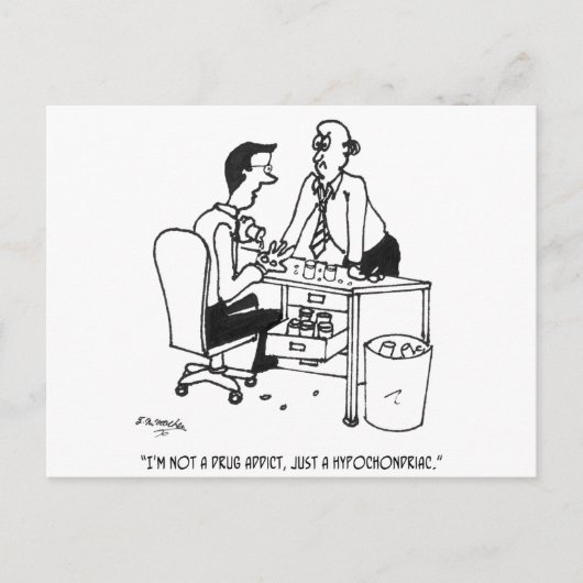 Hypochondrischer Cartoon 3104 Postkarte (Vorderseite)