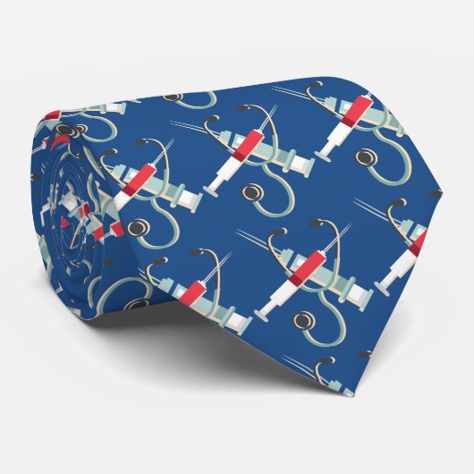 Hypodermatische Nadel und Stethoskop Krawatte (Gerollt)