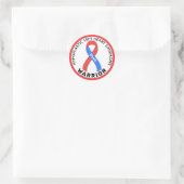 Hypoplastisches Links Herzsyndrom Warrior White Runder Aufkleber (Tasche)
