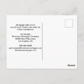 Hypothekengesellschaft Refinanzierung Ihres Zuhaus Postkarte (Rückseite)