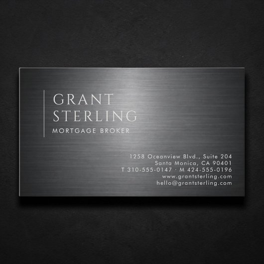 Hypothekenmakler Metallic Professional Visitenkarte