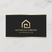 Hypothekenmakler Minimal House Realtor Black Visitenkarte (Vorderseite)