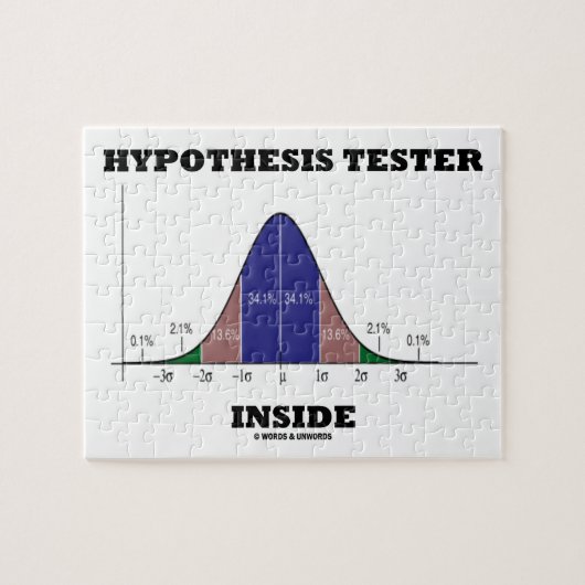 Hypothese Tester Inside (Bell Curve Spaß) Puzzle (Horizontal)
