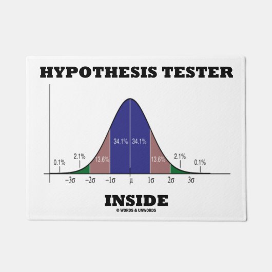 Hypothesen Tester Inside Bell Curve Stats Spaß Fußmatte (Vorderseite)