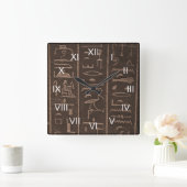 Hyroglifics Quadratische Wanduhr (Zuhause)