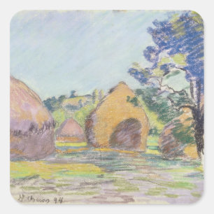 Hystacks in Saint-Cheron Quadratischer Aufkleber