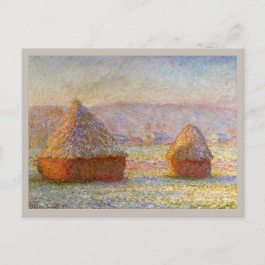 Hystacks, weißer Frosteffekt durch Monet Postkarte (Vorderseite)