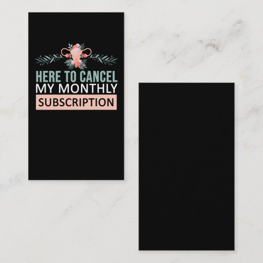 Hysterektomie Blume zur Sensibilisierung für Uteru Visitenkarte (Vorne/Hinten)