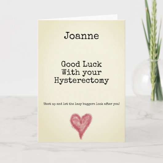 Hysterektomie Funny Customizable Card Karte (Vorderseite)