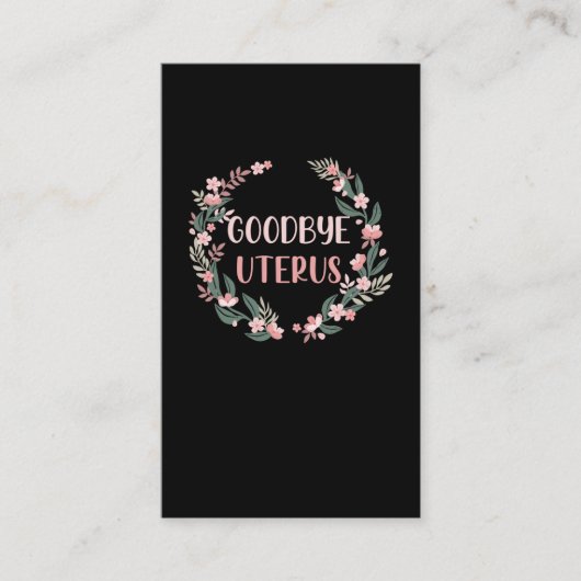 Hysterektomie Operation Uterusentfernung Überleben Visitenkarte (Vorderseite)