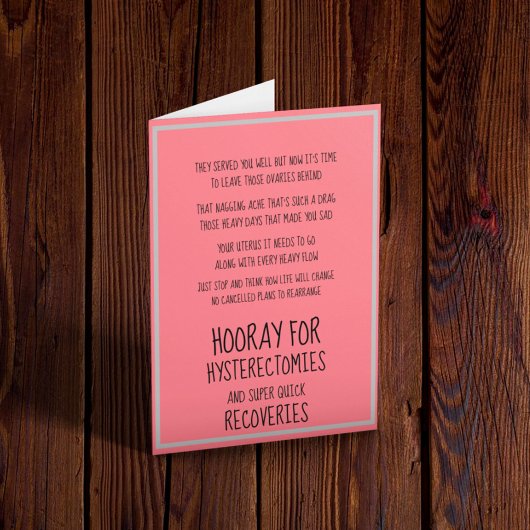 Hysterektomische Erholung Karte