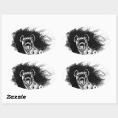 Hysterical Hyena Ovaler Aufkleber (Blatt)