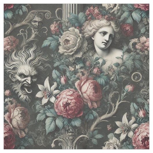 Hysterie versteckt sich in den Blüten - Statement  Stoff (Muster)