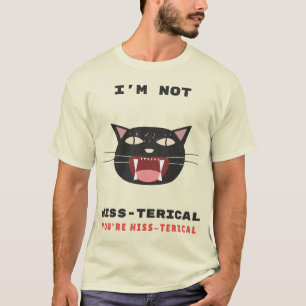 Hysterisch lustige zischende schwarze Katze T-Shirt