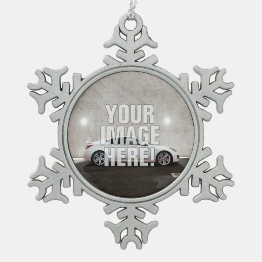 Hyundai-Genese-Coupé-Foto - addieren Sie Ihr Auto! Schneeflocken Zinn-Ornament (Vorderseite)