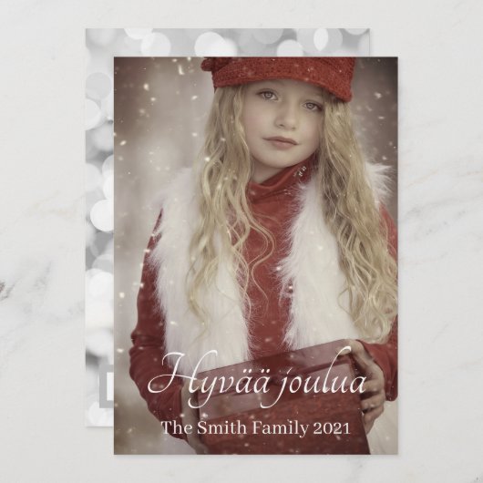 Hyvää joulua feiertagskarte (Vorne/Hinten)