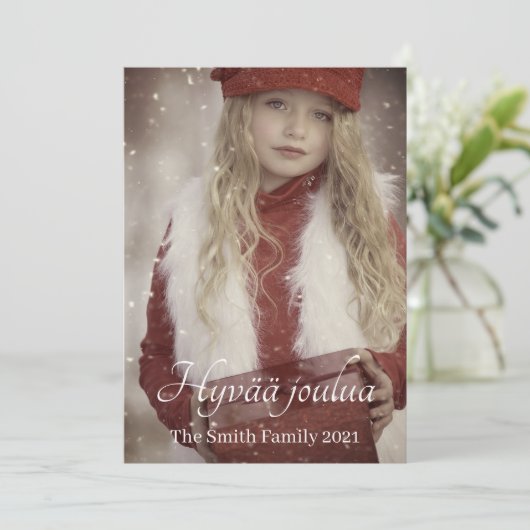 Hyvää joulua feiertagskarte (Stehend Vorderseite)