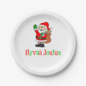 Hyvaa Joulua Finnische Weihnachtsfeier Weihnachten Pappteller (Vorderseite)