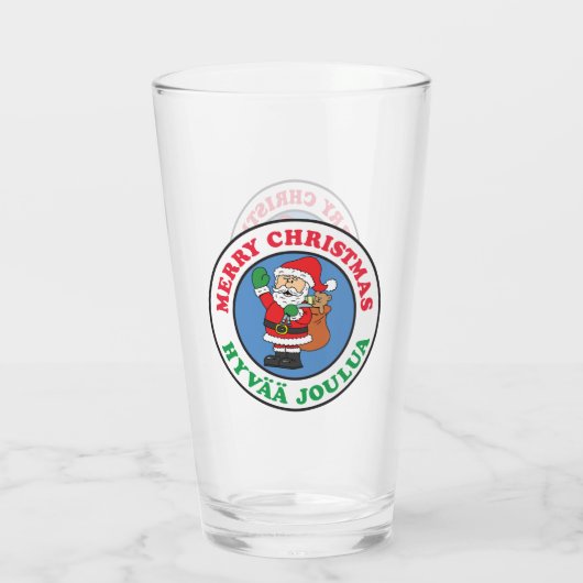 Hyvaa Joulua Finnische Weihnachtsweihe Weihnachtsg Glas (Rückseite)
