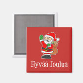 Hyvaa Joulua Finnischer Weihnachtsmann (RED) Magnet (Vorderseite/Rückseite)
